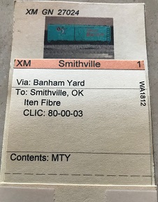 Waybill in Car Card